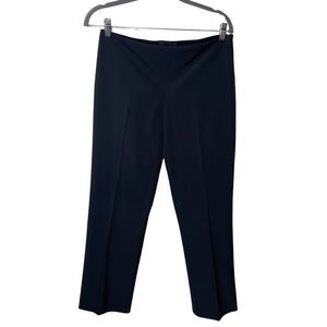 The Row black front pleated crop pulled on pants side split sz 6